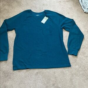 NWT Goodfellow Co Crewneck Shirt Long Sleeve Large Coastal Wave